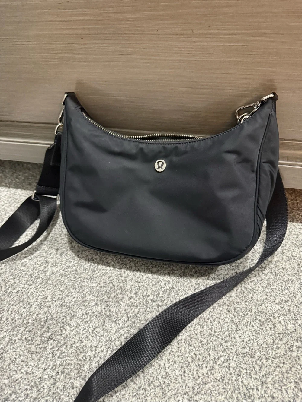 lululemon athletica Black Crescent Shoulder Bag